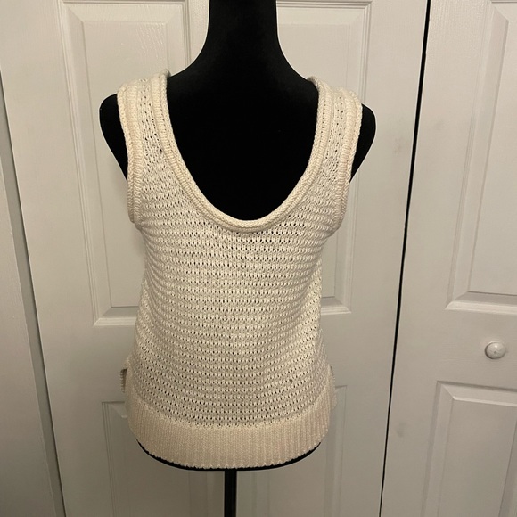 MADEWELL MINTON DOUBLE SCOOP NECK KNIT SWEATER TANK TOP CREAM SIZE SMALL NWOT - Picture 2 of 3